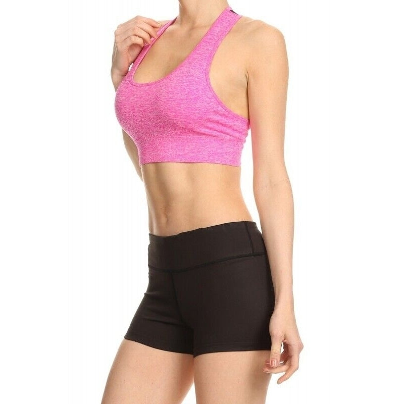 Kapion Pink Sports Bra with Mesh Zipper Back Size: Medium A7BR03 Image 4