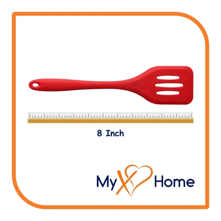 8" Red Silicone Spatula and Slotted Turner Set by MyXOHome Image 3