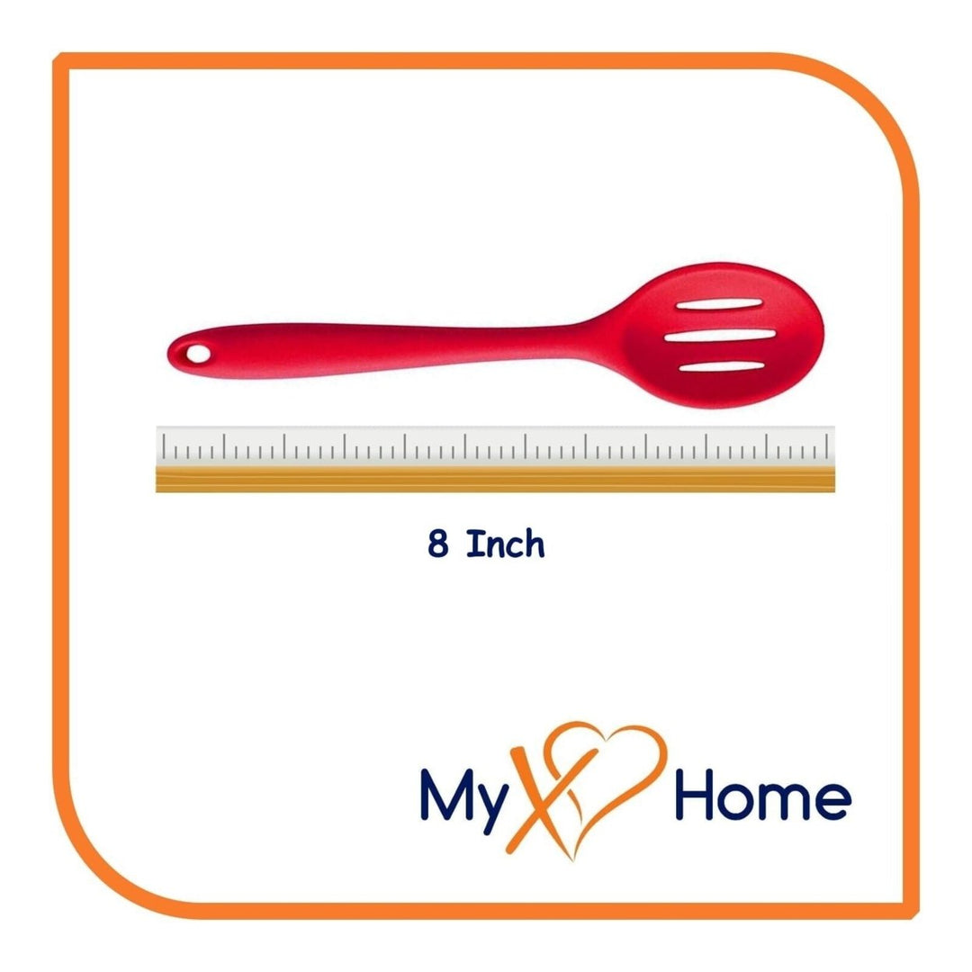8" Red Silicone Spoon & Slotted Spoon Set by MyXOHome Image 3