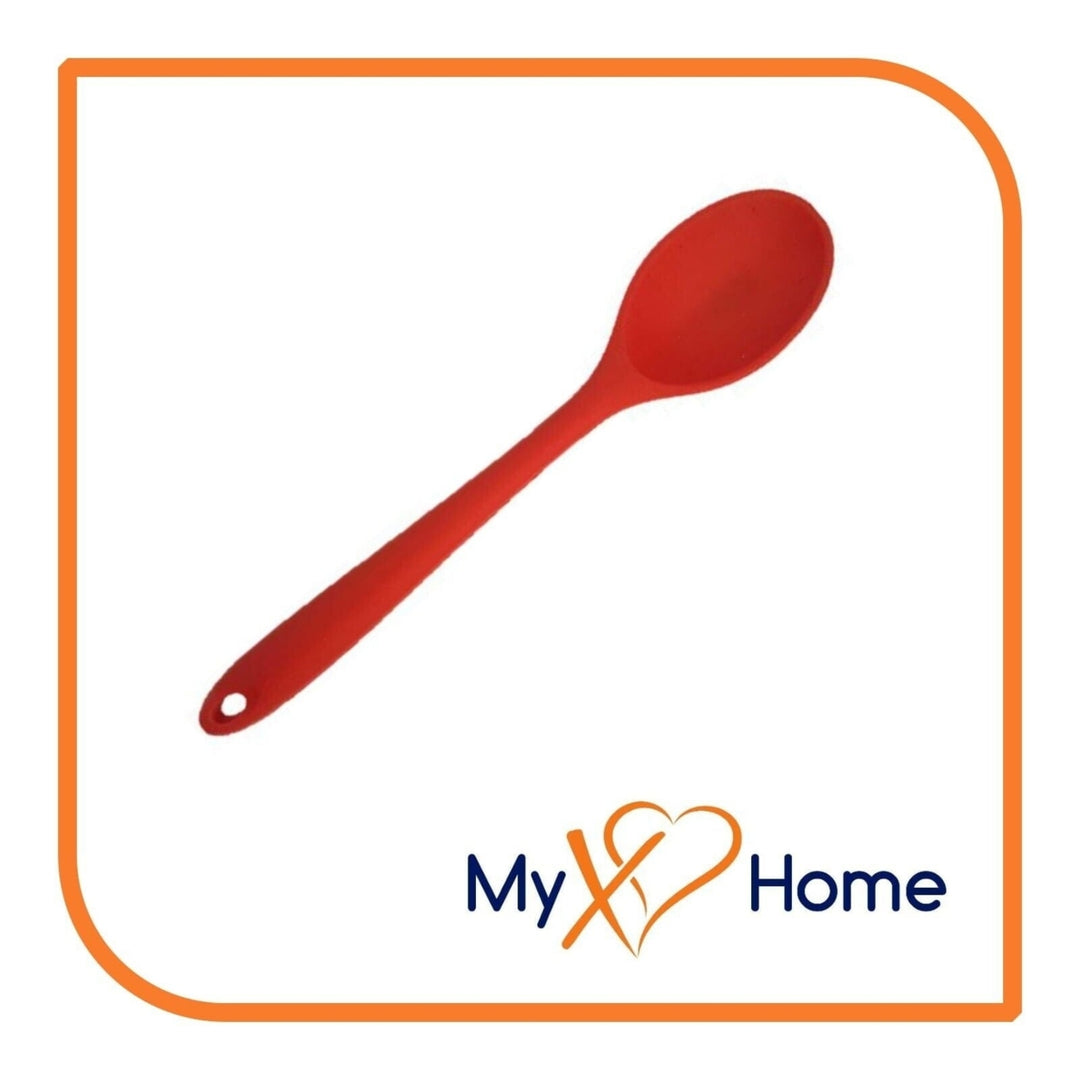 8" Red Silicone Spoon & Slotted Spoon Set by MyXOHome Image 4