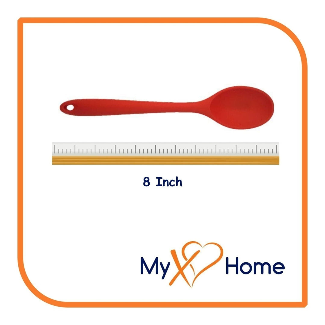 8" Red Silicone Spoon and Slotted Spoon Set by MyXOHome Image 4