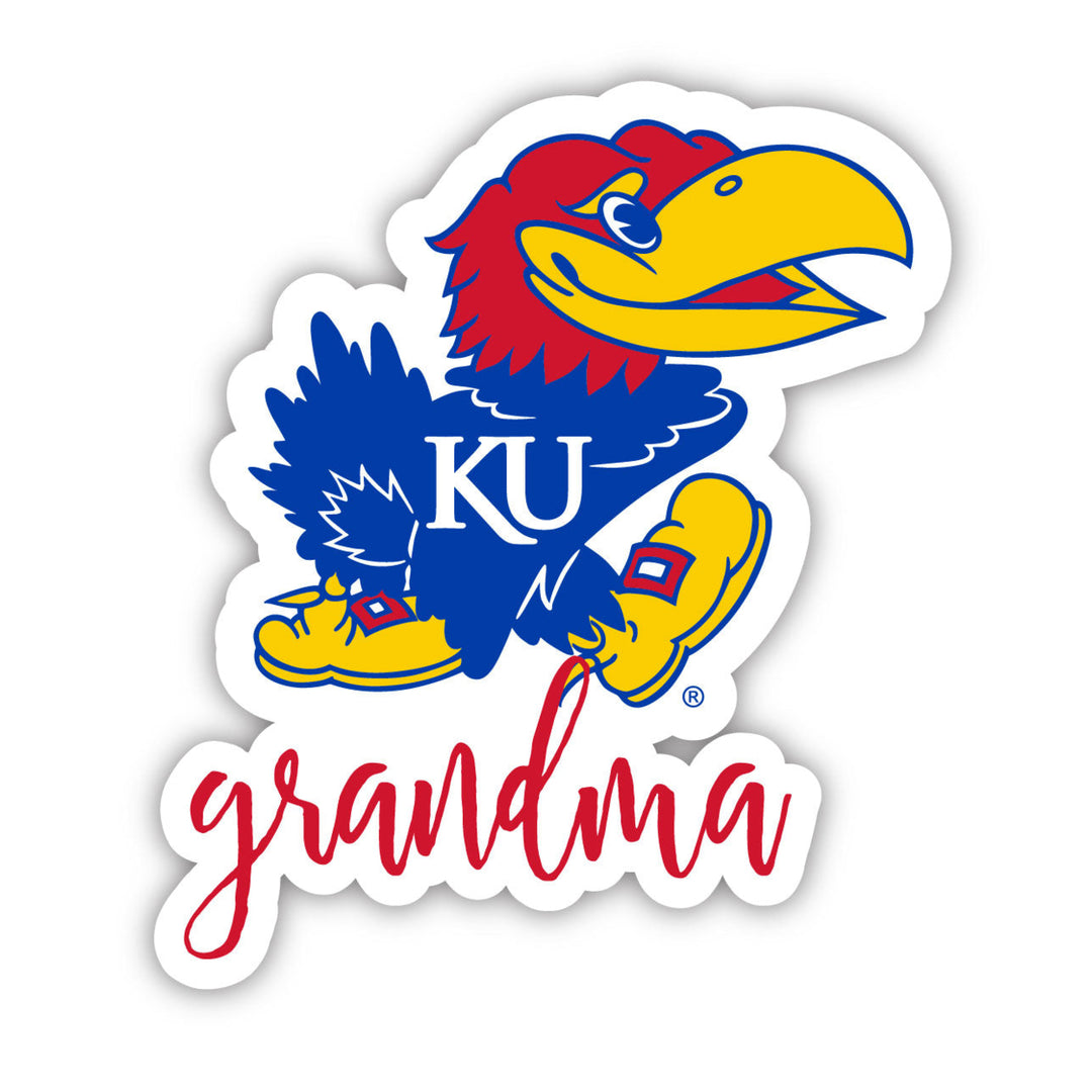 Kansas Jayhawks 4 Inch Proud Grand Mom Die Cut Decal Image 1