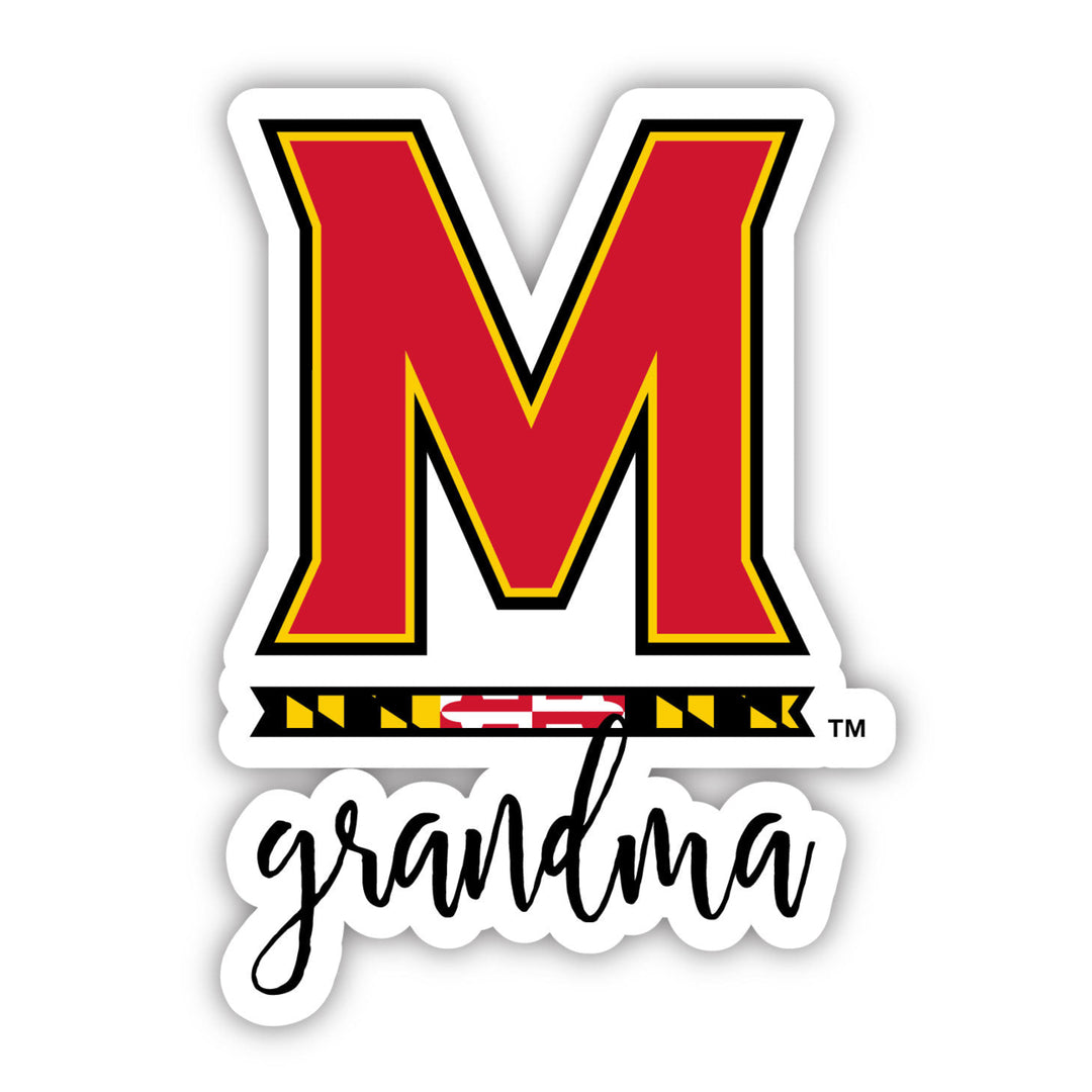 Maryland Terrapins 4 Inch Proud Grand Mom Die Cut Decal Image 1