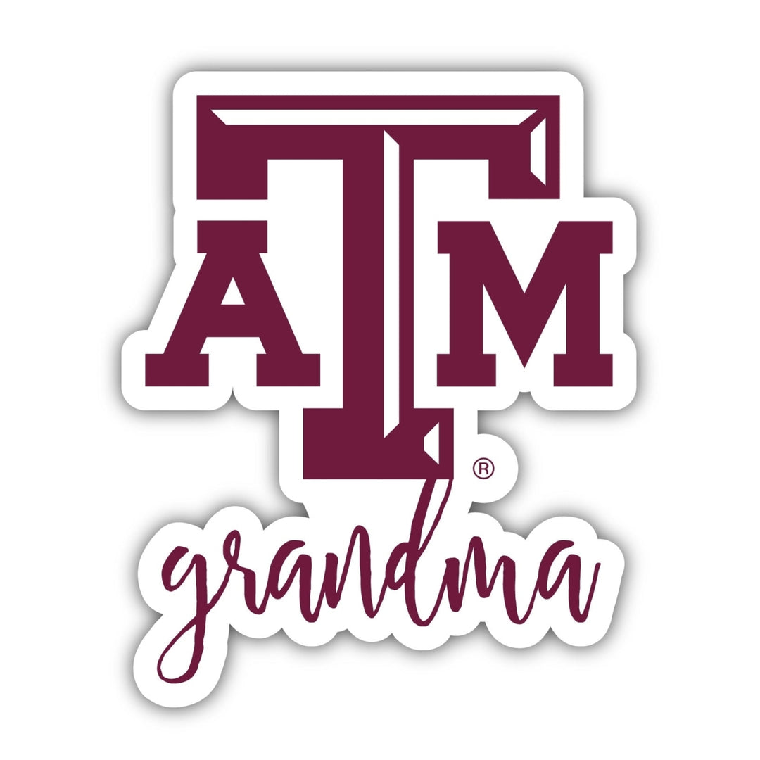 Texas AandM Aggies 4 Inch Proud Grand Mom Die Cut Decal Image 1