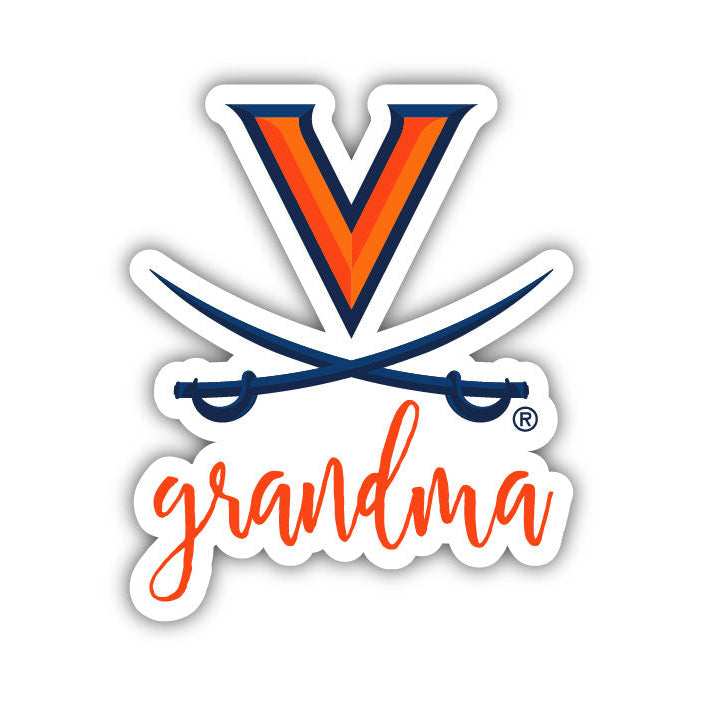 Virginia Cavaliers 4 Inch Proud Grand Mom Die Cut Decal Image 1