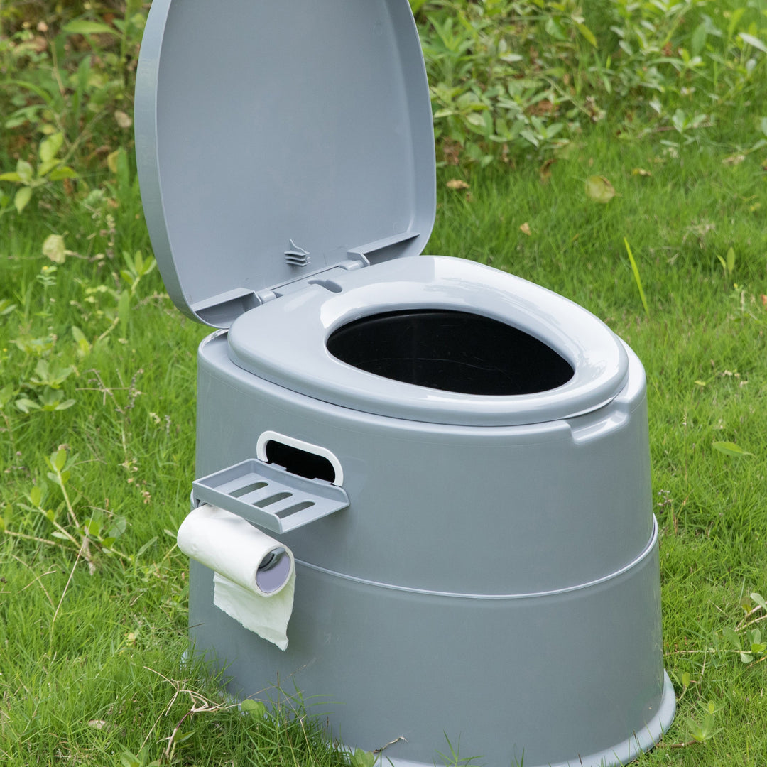 Portable Folding Travel Toilet for Camping and Hiking 16.5" Removable Odor Cover Image 2