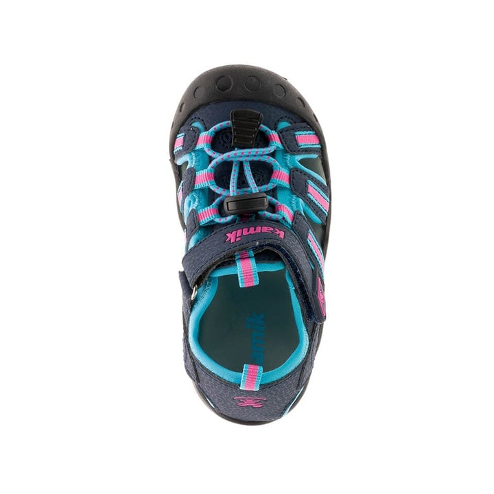 Kamik Kids Crab Sandals Navy Teal Waterproof Adjustable HK4594 NTE 2.8in Image 2