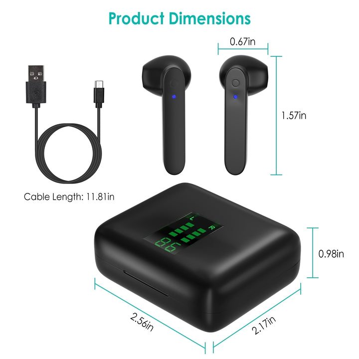 True Wireless Stereo V5.1 Earbuds Touch Control In-Ear TWS Headsets Headphone Image 4