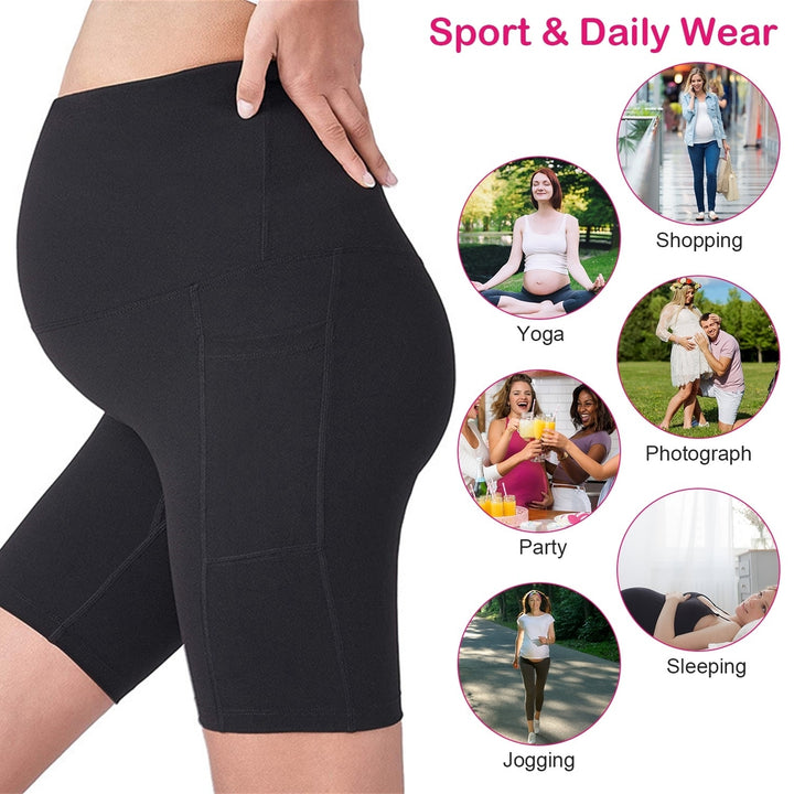 Women Maternity Shorts Seamless Pregnancy Underwear Shapewear Fitness Yoga Running Shorts Image 6