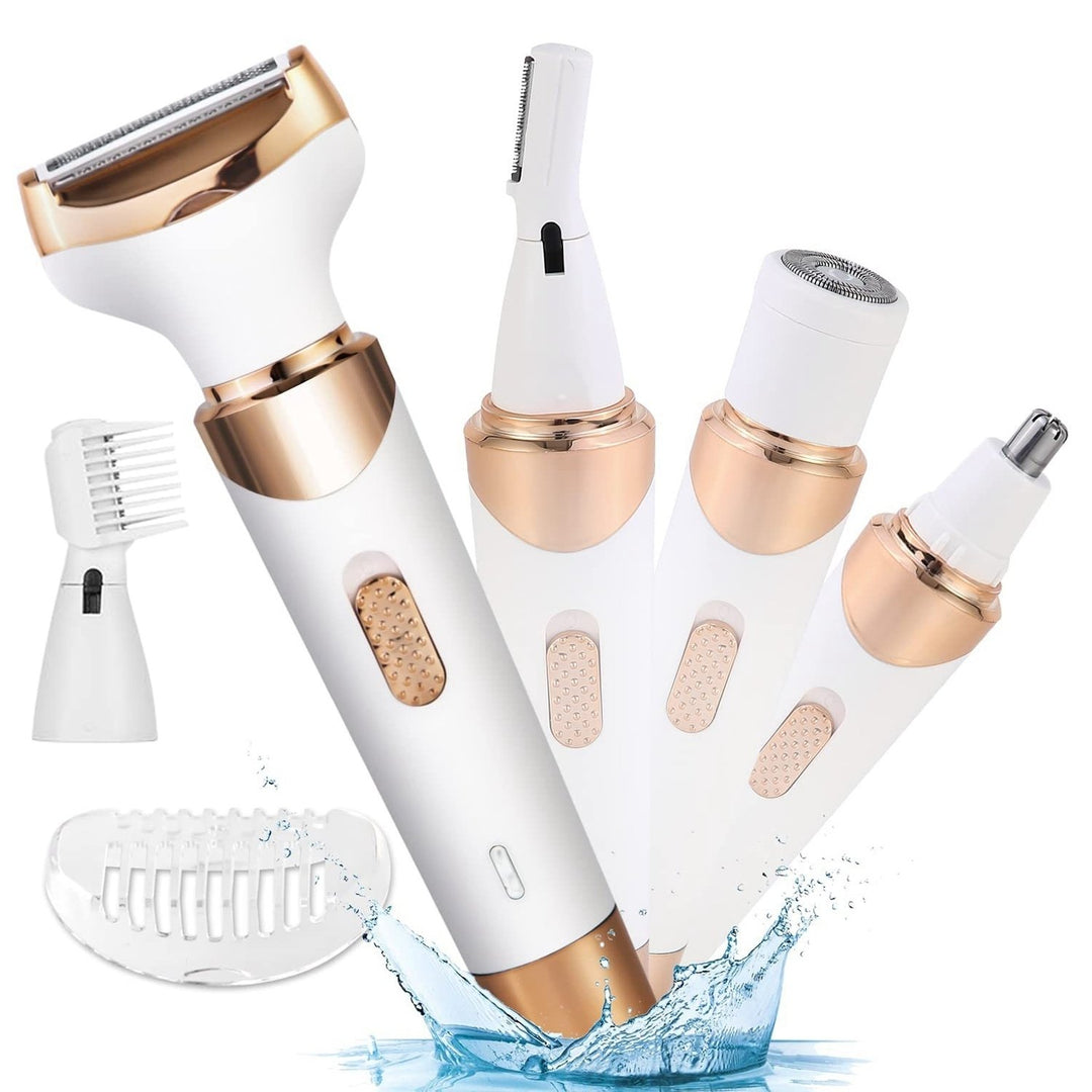 4 in 1 Women Electric Hair Shaver USB Rechargeable Portable Body Face Trimmer Image 1