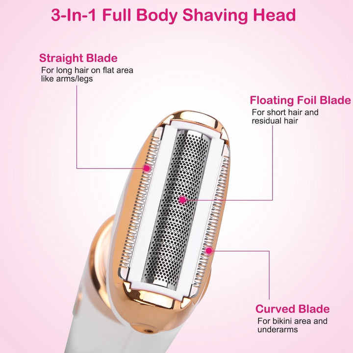 4 in 1 Women Electric Hair Shaver USB Rechargeable Portable Body Face Trimmer Image 3