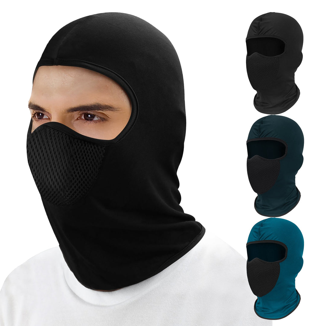 Mens Thermal Balaclava 2-Pack Warm Windproof Ski Face Mask Breathable Black Image 1