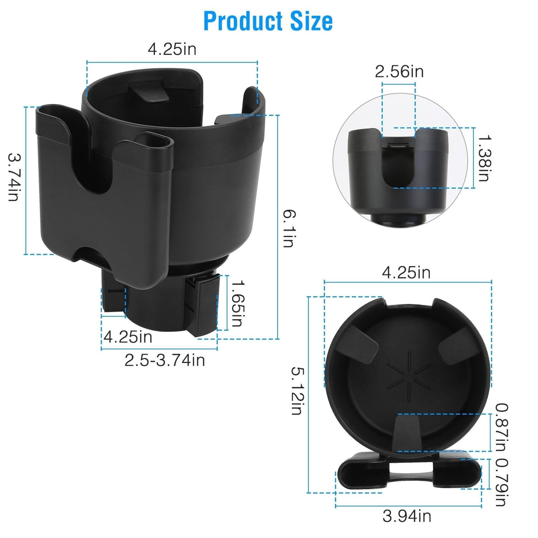 Car Cup Holder Expander Drink Cup Beverage Organizer Water Bottle Holder Extender with Phone Holder Adjustable Base Image 8