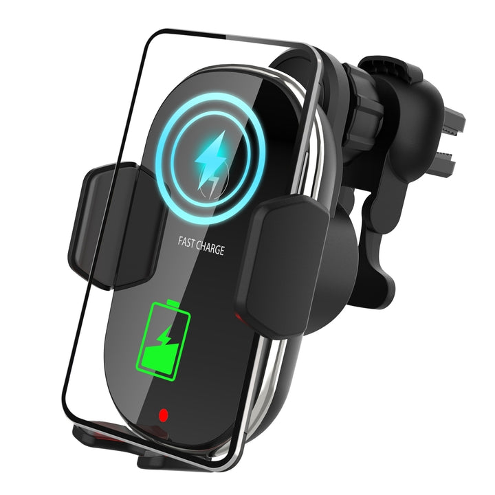 Car Wireless Charger Fast Charge 15W 10W 7.5W Air Vent Phone Mount Holder Black Image 1