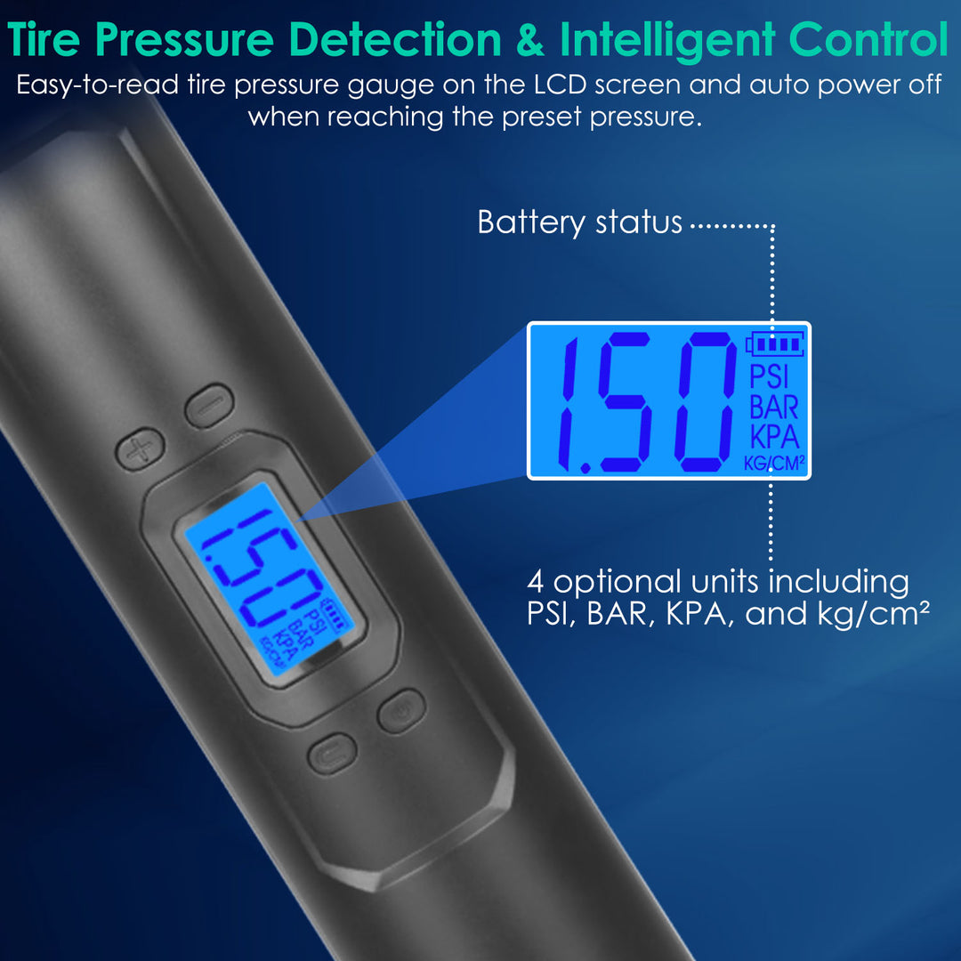 Car Tire Inflator Pump Portable Car Air Compressor Wireless Electric Air Pump 150 PSI Image 3