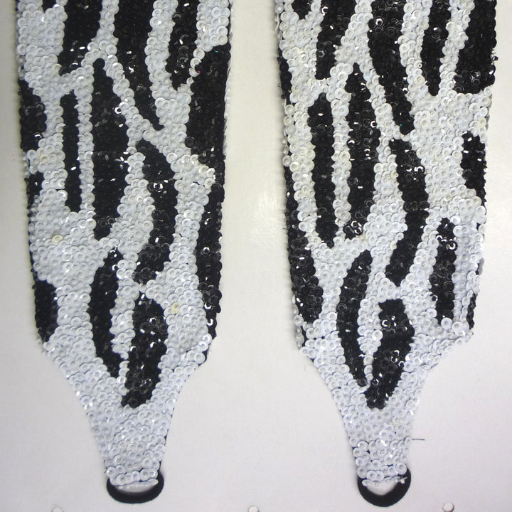 Sequin Gloves Zebra Image 3