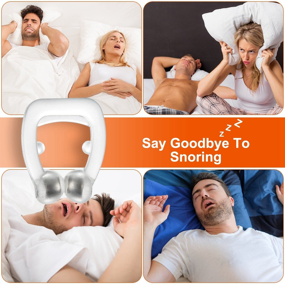 Magnetic Nose Clip Anti Snoring Device 4Pcs Comfortable Reusable Silicone Transparent Image 2