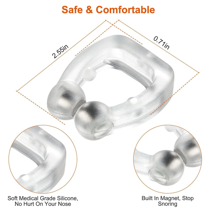 Magnetic Nose Clip Anti Snoring Device 4Pcs Comfortable Reusable Silicone Transparent Image 4