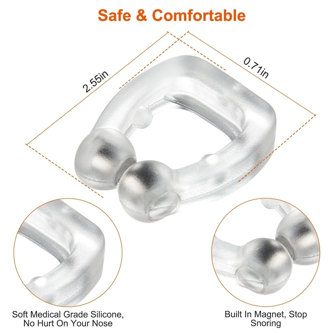 Magnetic Nose Clip Anti Snoring Device 4Pcs Comfortable Reusable Silicone Transparent Image 10