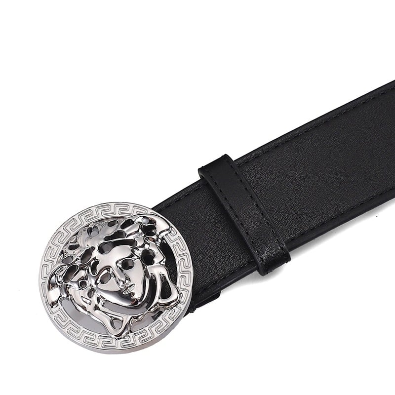 Fashion Hairdresser Men Women Smooth Leather Buckle Medusa Belt Image 1