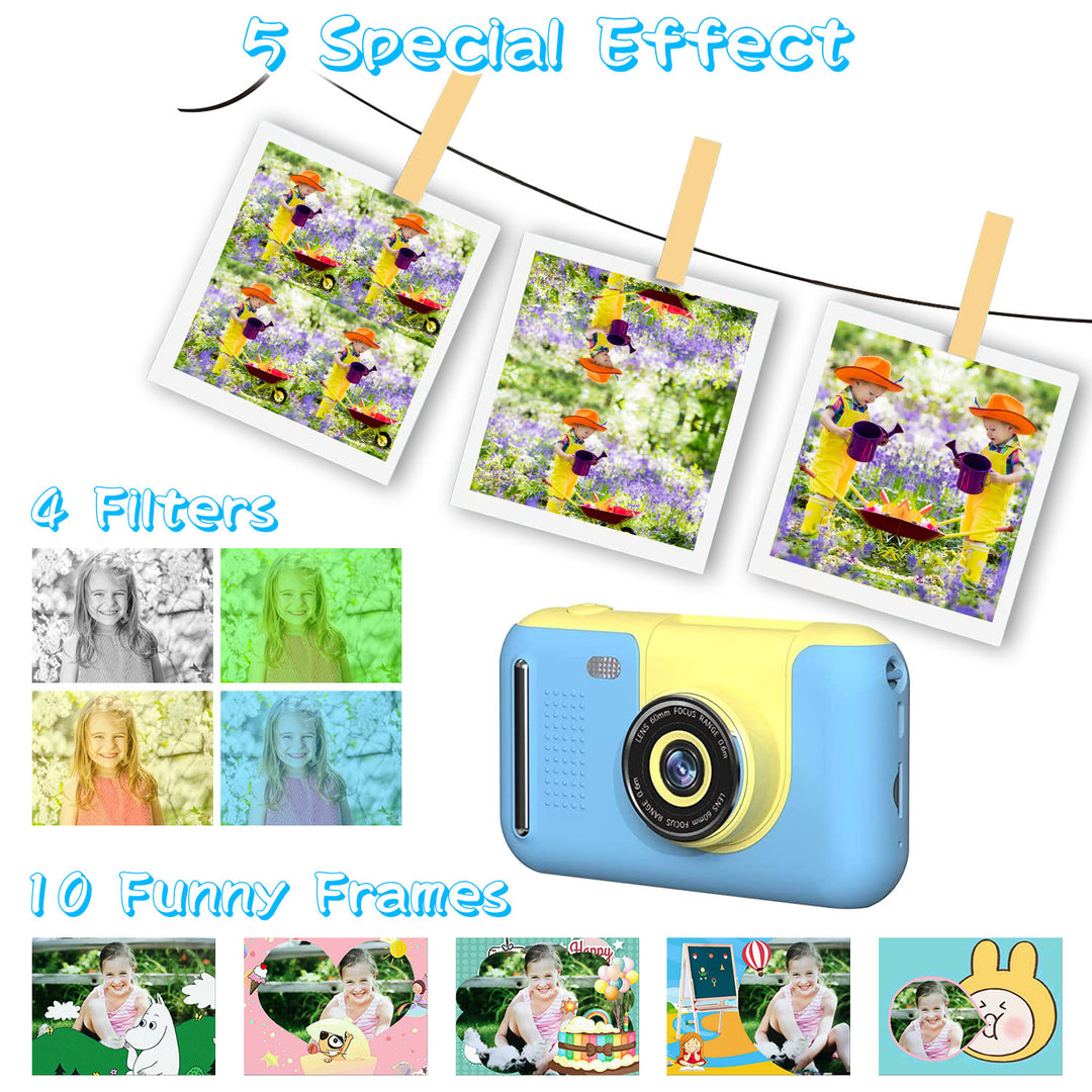 Kids Digital Camera with Flip Lens Children Video Camcorder Christmas Toy Birthday Gifts with Tripod 2.4in Screen 32G Image 4