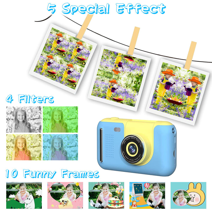 Kids Digital Camera 40MP with Flip Lens 2.4in Screen Tripod 32G Card Pink Blue Image 4