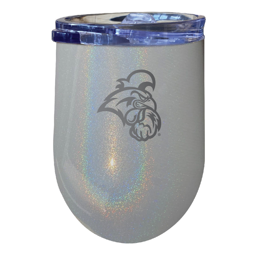 Coastal Carolina University 12 oz Laser Etched Insulated Wine Stainless Steel Tumbler Rainbow Glitter Grey Image 1
