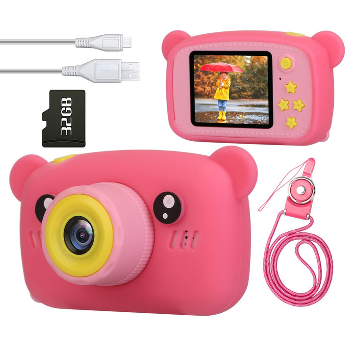 Kids Digital Camera 40MP Child Video Camcorder Pink 2.0in Screen 4X Zoom Gift Image 1