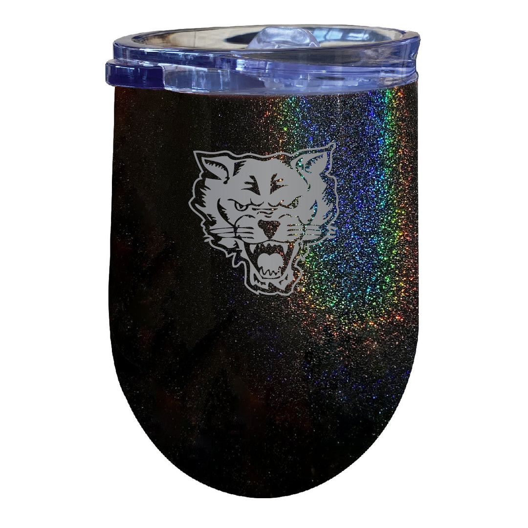Fort Valley State University 12 oz Laser Etched Insulated Wine Stainless Steel Tumbler Rainbow Glitter Black Image 1