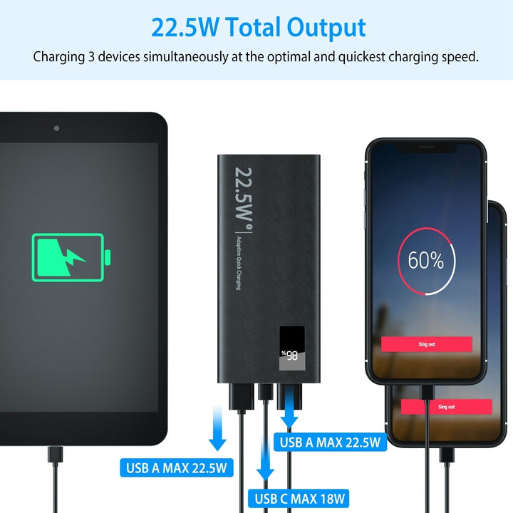 10000Mah Power Bank Portable Charger External Battery Pack 22.5W Super Fast Charging PD Image 4