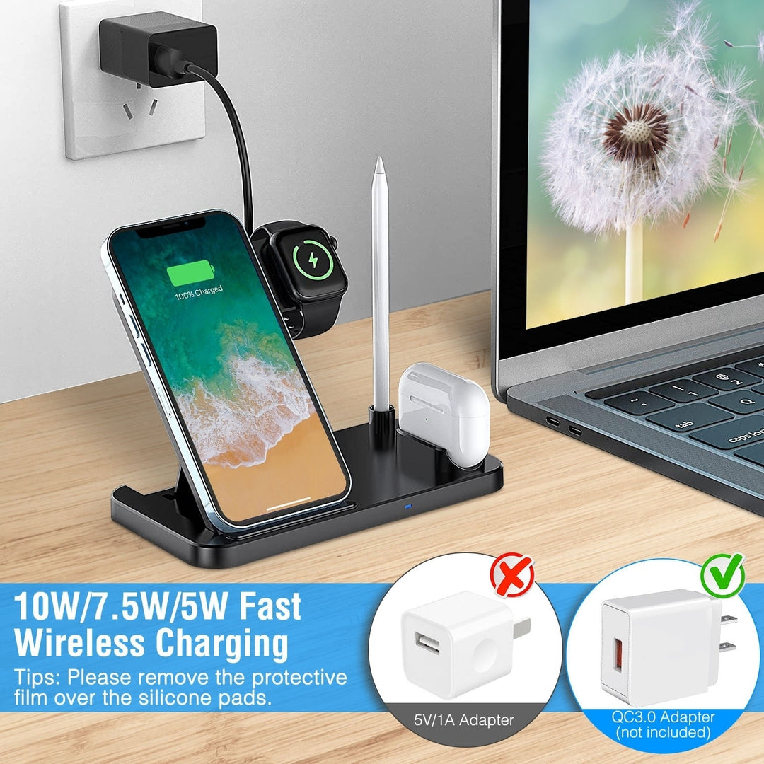 4 In 1 Wireless Charger Foldable Fast Charging Station Stand Dock Image 6