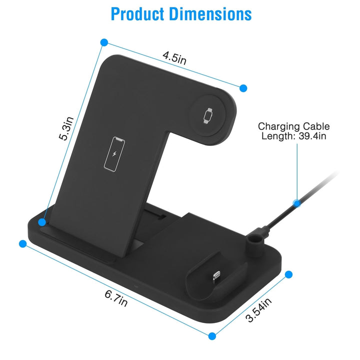 4 In 1 Wireless Charger Foldable Fast Charging Station Stand Dock Image 8