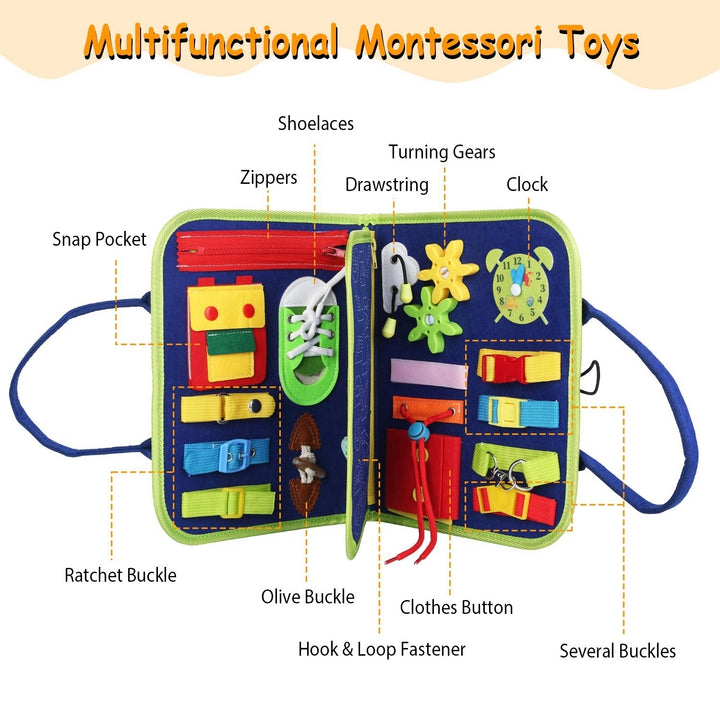 Kids Busy Board Sensory Activity Board Montessori Learning Toy for Ages 1-6 Image 4