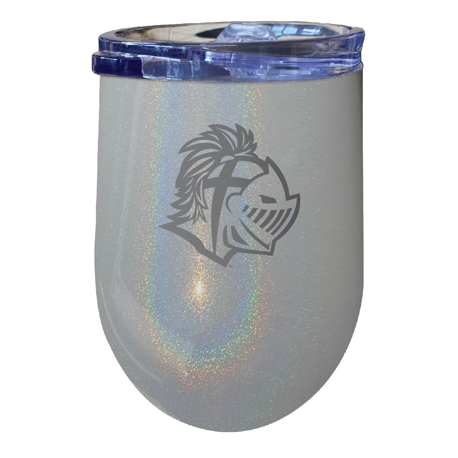 Southern Wesleyan University 12 oz Laser Etched Insulated Wine Stainless Steel Tumbler Rainbow Glitter Grey Image 1