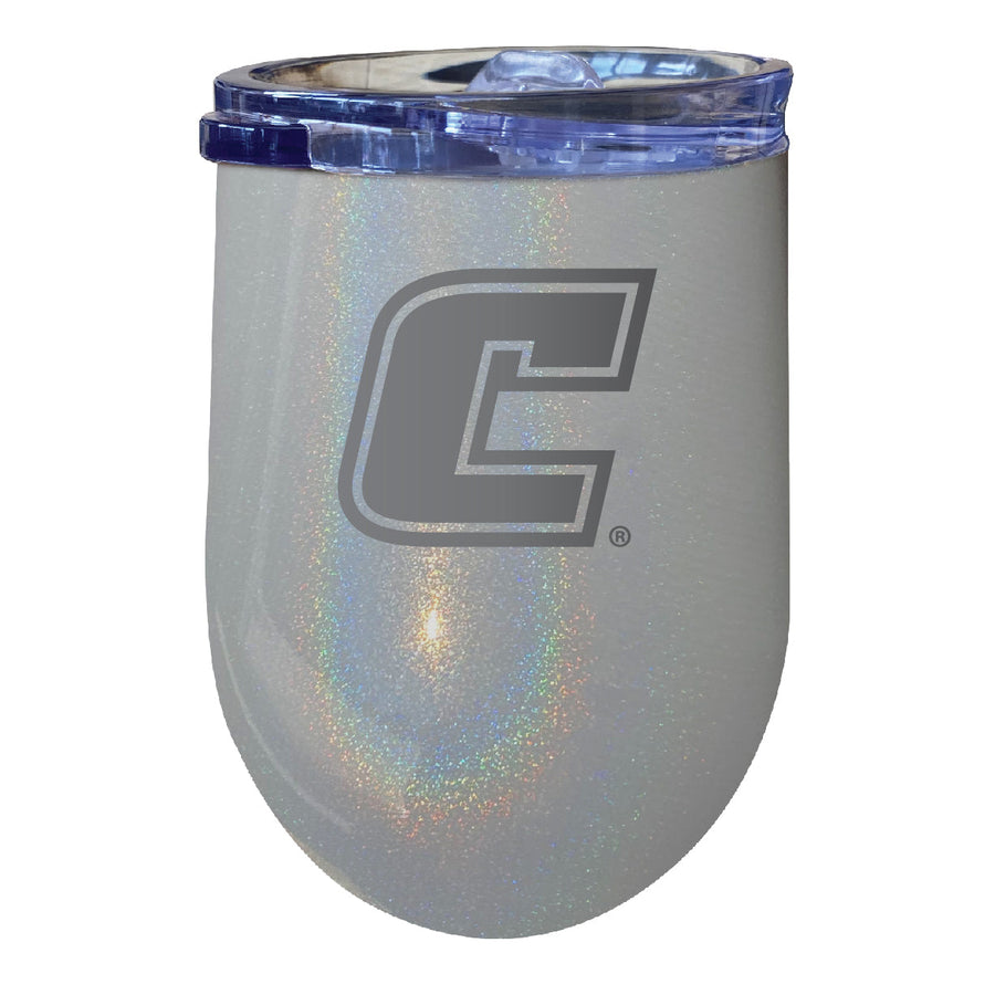 University of Tennessee at Chattanooga 12 oz Laser Etched Insulated Wine Stainless Steel Tumbler Rainbow Glitter Grey Image 1