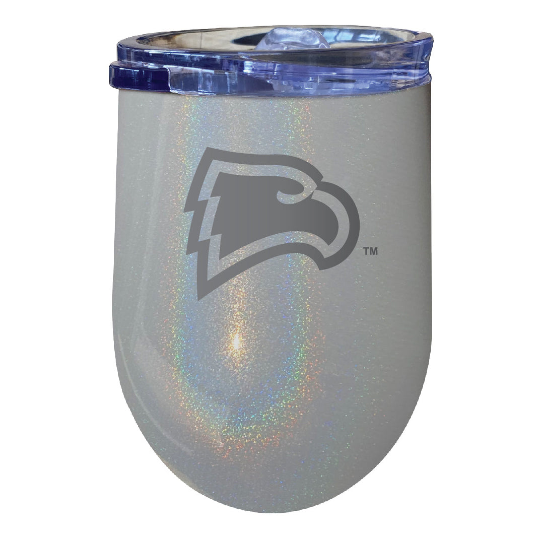 Winthrop University 12 oz Laser Etched Insulated Wine Stainless Steel Tumbler Rainbow Glitter Grey Image 1