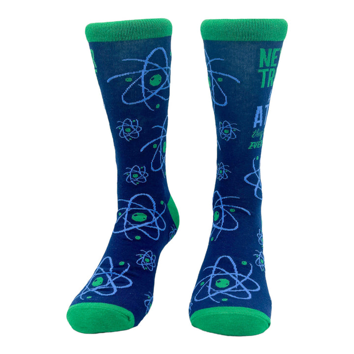 Mens Never Trust An Atom They Make Up Everything Socks Funny Nerdy Science Joke Footwear Image 4