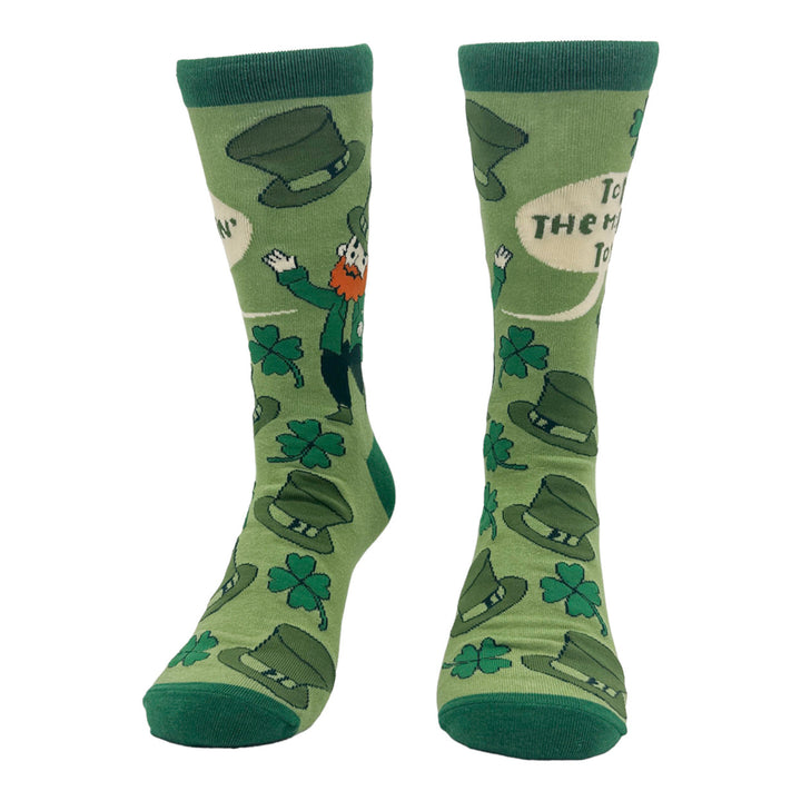 Mens Top Of The Morning To Ya Socks Funny Cute St Paddys Day Leprechaun Footwear Image 4