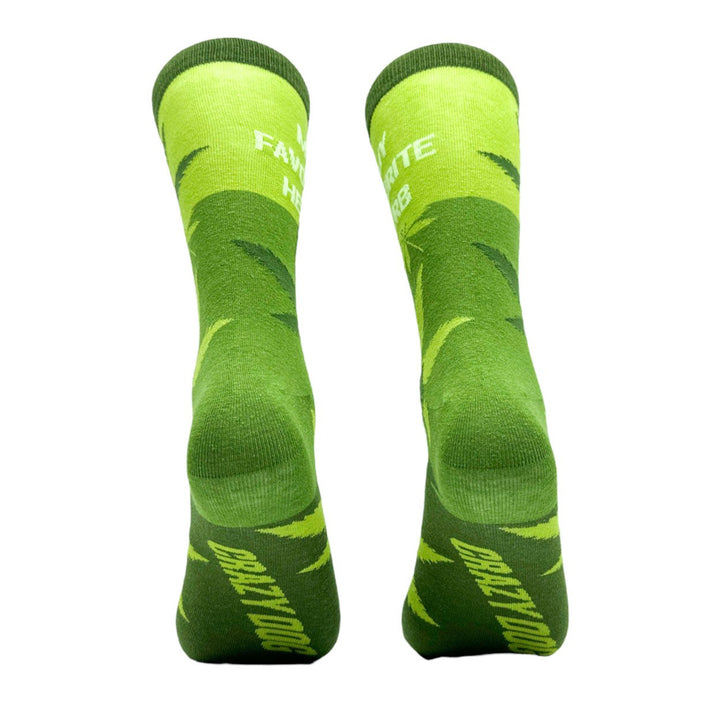 Mens My Favorite Herb Socks Funny 420 Weed Leaf Pot Smoke Lovers Footwear Image 6