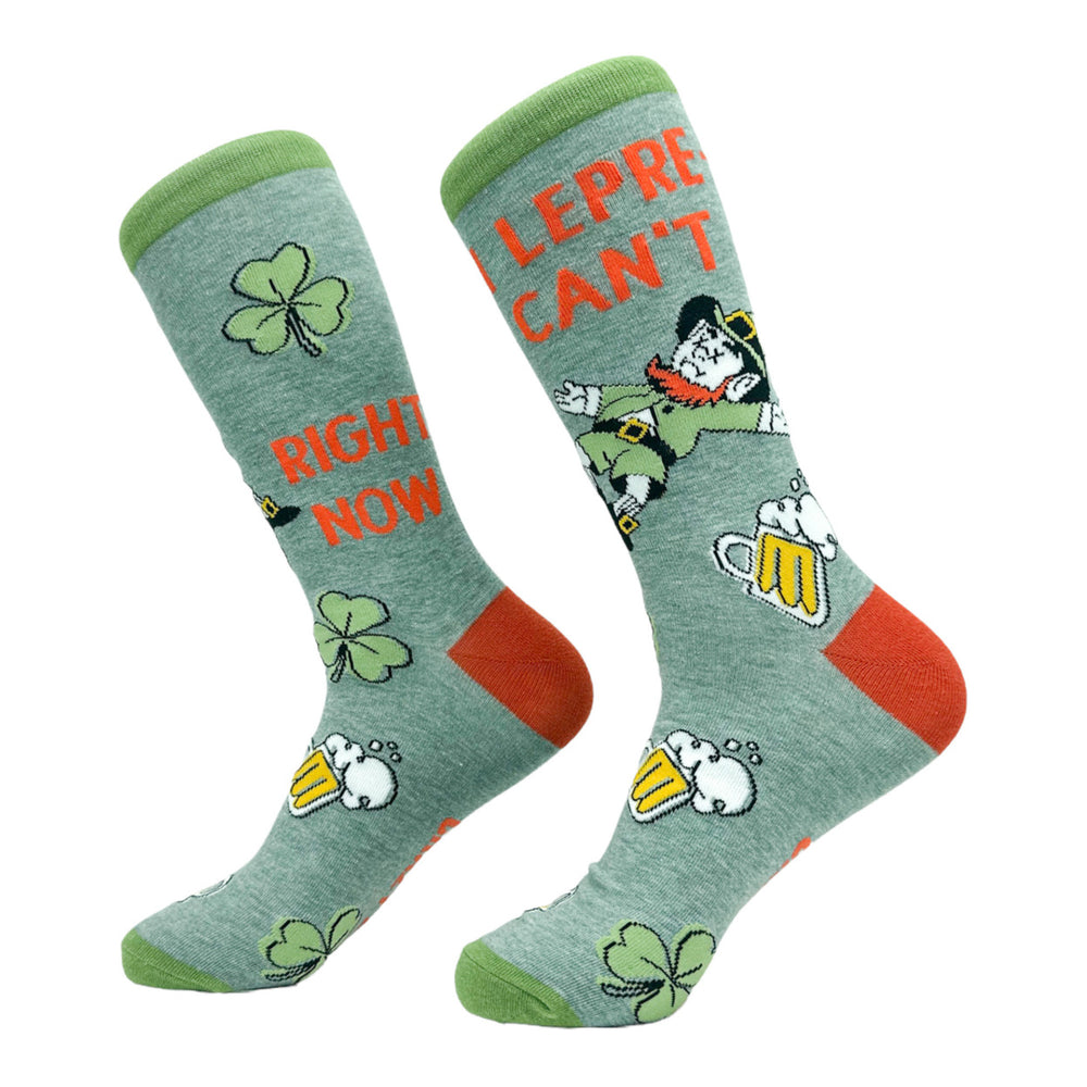 Mens I Leprecant Right Now Socks Funny St Paddys Day Parade Drinking Leprechaun Footwear Image 2