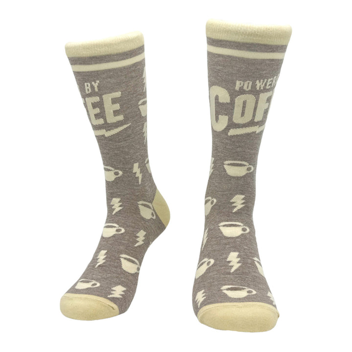 Men's Powered By Coffee Socks Funny Caffeine Lovers Novelty Socks Image 4