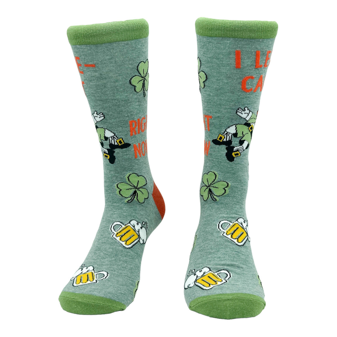 Womens I Leprecant Right Now Socks Funny Drinking Leprechaun Clover Footwear Image 4