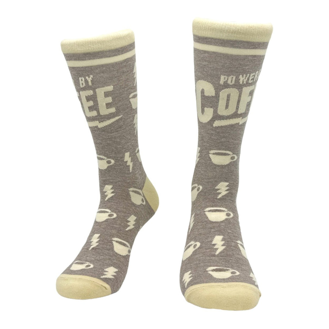 Womens Powered By Coffee Socks Funny Caffeine Lovers Novelty Socks Image 4