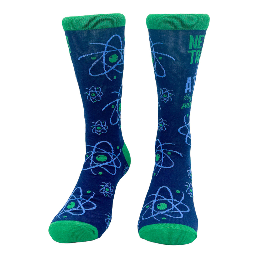 Womens Never Trust An Atom They Make Up Everything Socks Funny Nerdy Science Joke Footwear Image 4