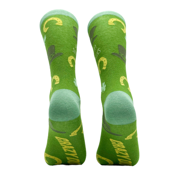 Womens Prone To Shenanigans Socks Funny St Paddys Day Parade Clover Footwear Image 4