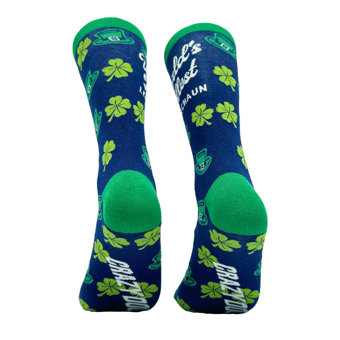 Womens Worlds Tallest Leprechaun Socks Funny St Paddys Day Folklore Joke Footwear Image 4