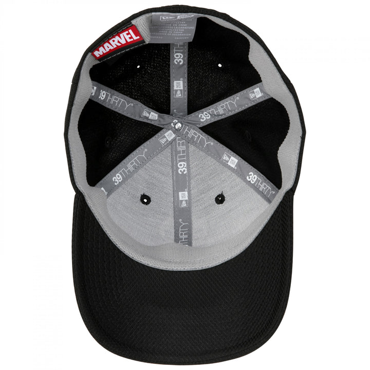 The Punisher Symbol Black on Black Era 39Thirty Fitted Hat Image 4