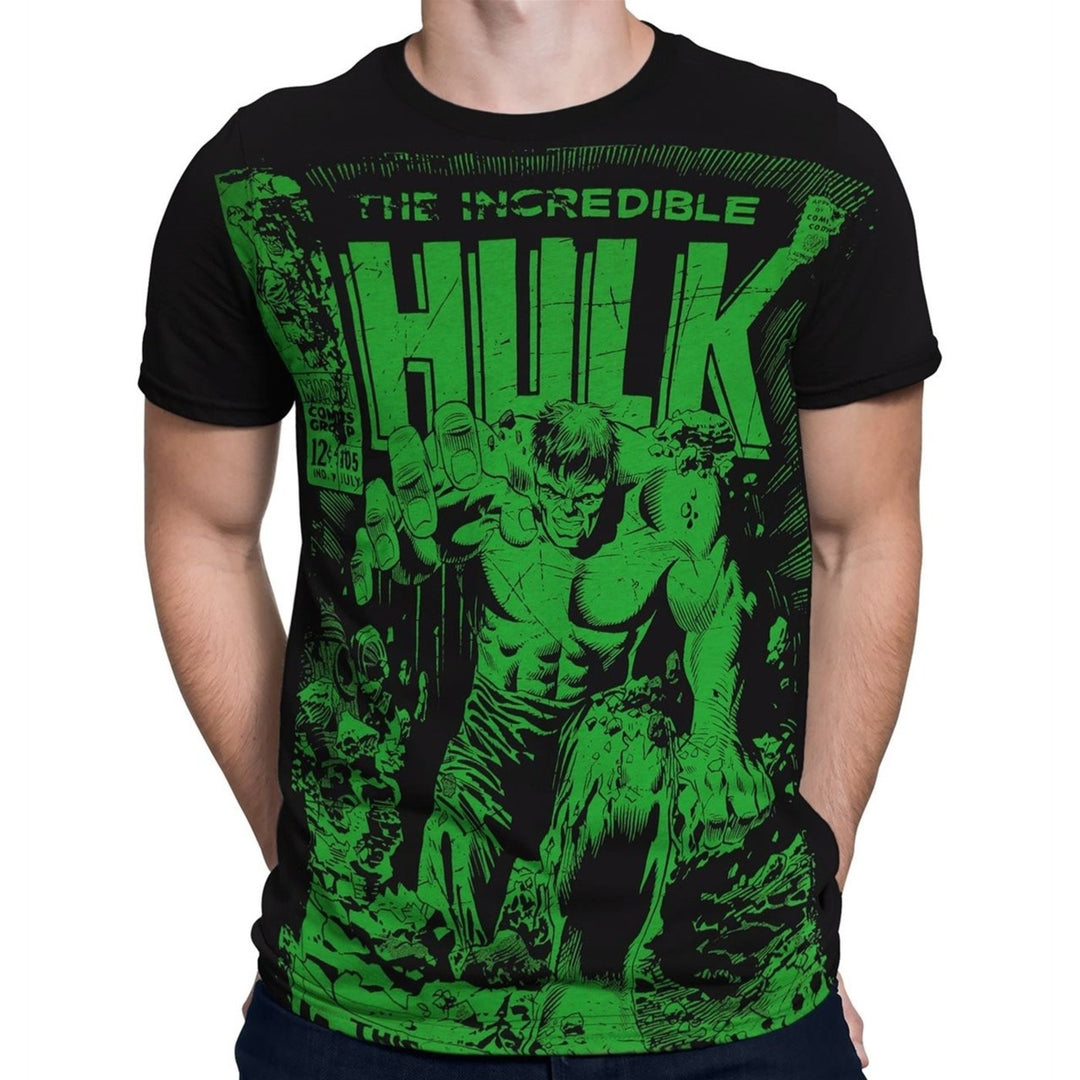 Hulk 105 Cover Black 30 Single T-Shirt Image 1