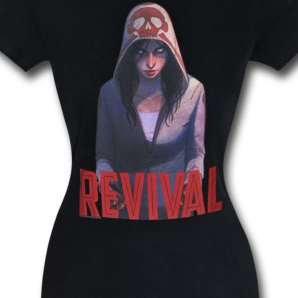 Revival Em on Black Womens T-Shirt Image 2