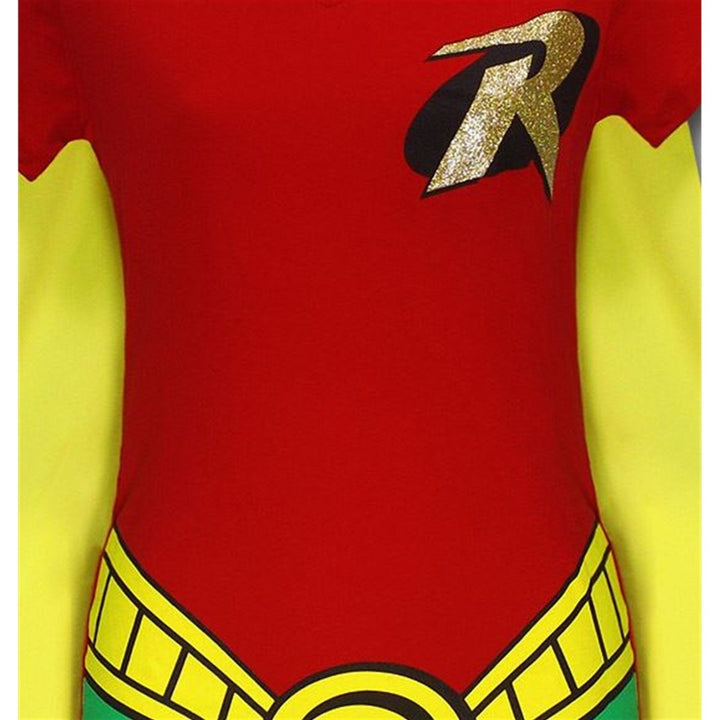 Robin Womens V-Neck Caped Costume T-Shirt Image 4